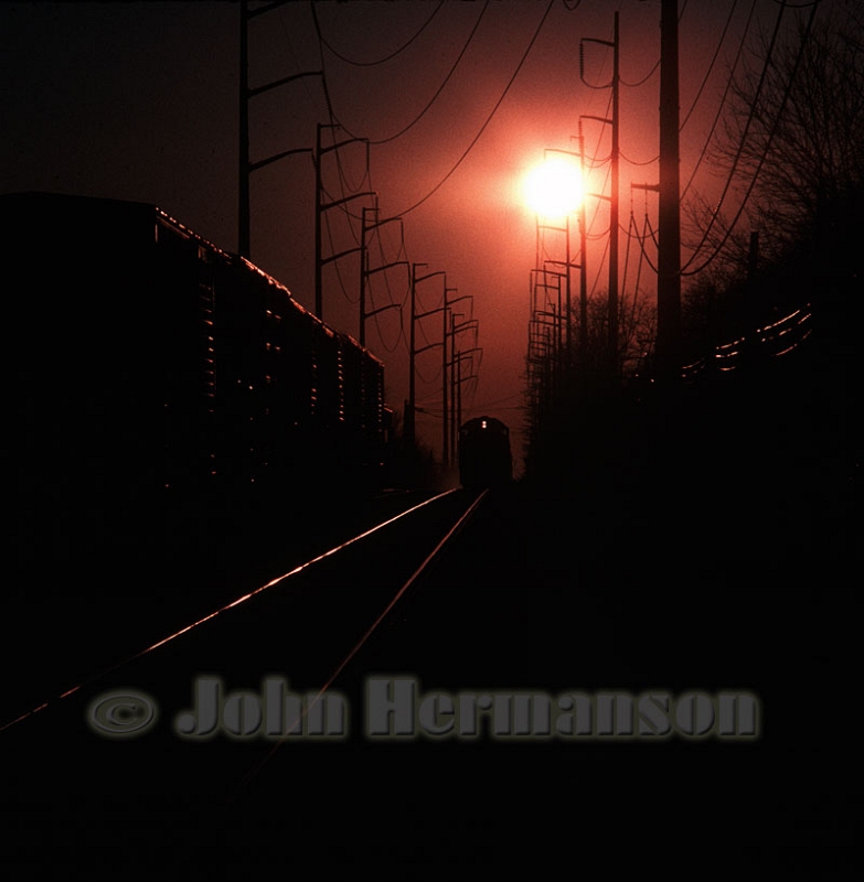 LIRR_sunset.jpg - LIRR, Greenlawn, NY